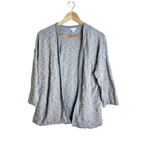 Pure Jill Women’s Gray Knit Patterned Casual Cardigan Size Small